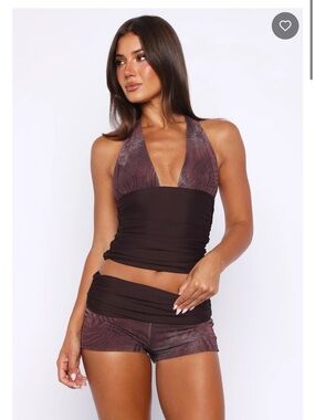 NWT Not Today Top and Shorts in Sandstone Disco.